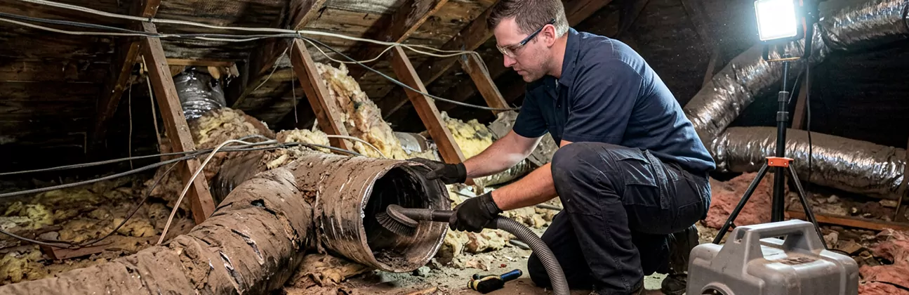 Storm-Damaged Attic Duct Cleaning in Miramar