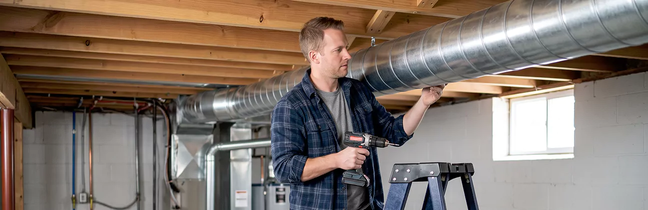 Exposed Spiral Ductwork in Miramar